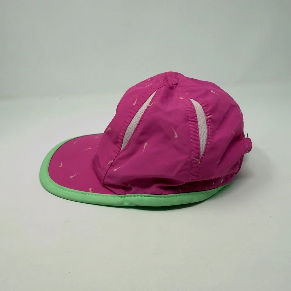Nike‎ Featherlight Dri-FIT Infant Cap Pink Lime Green Mini Swoosh Hat 2523-P5D